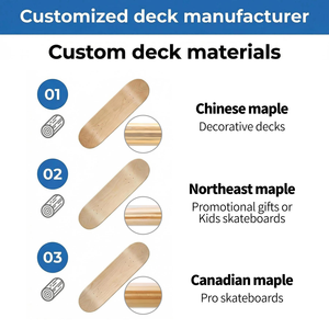 لوح تزلج احترافي كندي مخصص من 7 طبقات من الخشب الصلب، مقاسات 7.75، 8.0، 8.25، 8.5 - Product Image 2