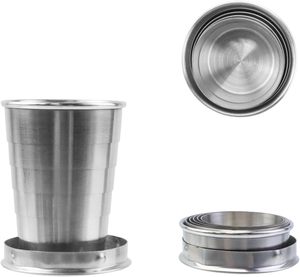 Boce Hot Sale Eco-Friendly Silver Stainless Steel Foldable Camping Mug Expandable Drinking <b>Cup</b> for Travel/Hiking/<b>Picnic</b> - Product Image 1