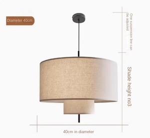 Alta calidad Home Hotel Villa Project decorativo creativo moderno Beige tela Interior Led suspensión colgante Luz - Product Image 5