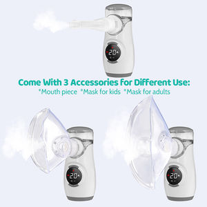 Inhalateur de <span class=keywords><strong>nébuliseur</strong></span> de maille rechargeable de couleur grise d'affichage numérique de Fitconn avec le câble d'USB et la fonction de synchronisation - Product Image 5