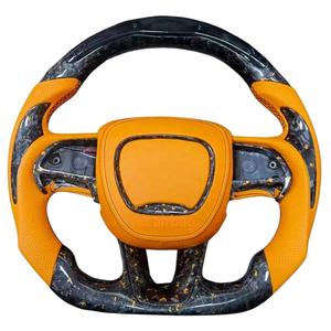 Volant en fibre de carbone OEM avec affichage chauffant et LED pour Dodge Ram Charger SRT Challenger Hellcat (sans airbag) - Product Image 4