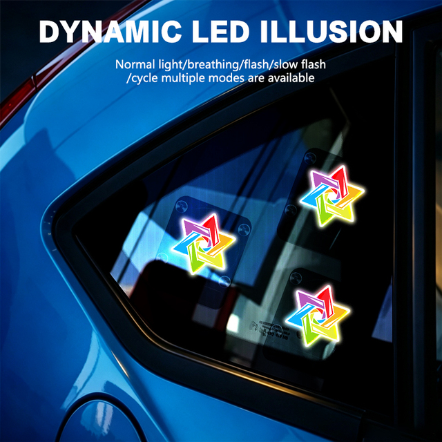 Solar LED Anti-Collision Warning Light Recharge Wireless Rear Window Flash Safety Lamp Custom Logo Car Exterior Decor Light