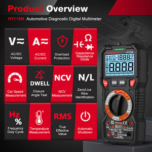 Multimètre numérique intelligent LCR portable, diagnostic automatique, True RMS AC/DC, multi-paramètres, petit format, pour tests automobiles - Product Image 2