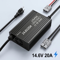 Chargeur intelligent rapide 14,6 V 20 A pour batterie LiFePO4 à décharge profonde 12 V 12,8 V 100 Ah pour camping-cars, maisons, systèmes de stockage d'énergie solaire hors réseau, camions