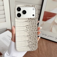 Étui en cuir PU effet crocodile pour iPhone 17 Pro Max 16 15 – Coque rigide de luxe à motif pierre rétro – Housse de protection premium pour mobile – Vente en gros