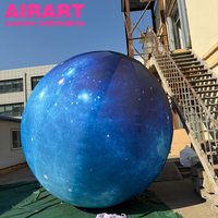 Sphère galactique cosmique gonflable de 3,5 m de diamètre, bleue, planète, étoiles, nébuleuse, ciel étoilé gonflable