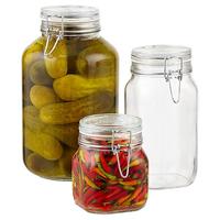 Bocaux en verre en gros pour cornichons, bocaux de conservation alimentaire, bocaux pour huile de piment, bocaux Mason, bocaux à miel avec couvercles