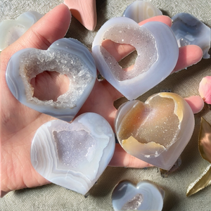 Natural Druzy Agate Heart <b>Crystal</b> Geode <b>Cluster</b> for Feng Shui Home Decor Fashion Trend Healing Gift - Product Image 2