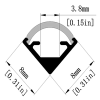 Profil LED LS-168 pour éclairage de bande de plafond d'armoire 45 canal d'extrusion en aluminium d'angle de 90 degrés pour la coupe de décorations