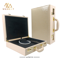 Boîte à bijoux en cuir jaune Webest, boîte à bijoux portable en cuir, étui à bijoux en cuir, vente en gros
