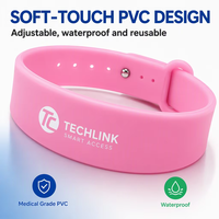 Bracelet intelligent NFC RFID en PVC pour l'identification des clients des hôtels et des complexes hôteliers, l'accès aux chambres, le service VIP, l'accès aux membres, logo personnalisé