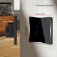 Interrupteurs tactiles WiFi intelligents LangYeao Tuya pour la maison intelligente, 1/2/3/4 voies, panneau en verre, interrupteur mural intelligent, télécommande Alexa, ABS