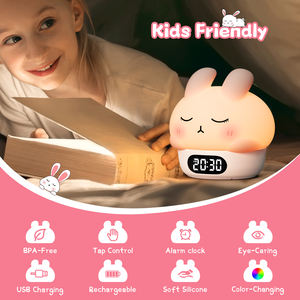 ICARER семья милый силиконовый Ночной свет кролик часы для детей - Product Image 6