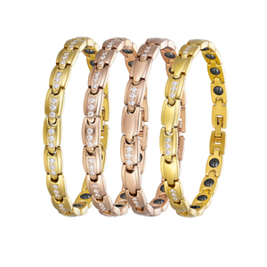 Titanium Steel Energy <strong>Bracelet</strong> with Crystal Inlay, <strong>Magnetic</strong> Health <strong>Bracelet</strong> for <strong>Women</strong>, Fashion Jewelry Gift - Product Image 1
