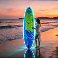 Kit complet de planche à pagaie gonflable LED lumineuse, planche de SUP lumineuse pour débutants adultes