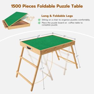 Table de puzzle pliable et inclinable 3-en-1 avec 4 tiroirs et housse de protection pour adultes, mobilier de maison - Product Image 1