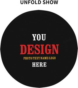 Customized <b>6ft</b> Round Spandex Knitted Fabric <b>Table</b> Cloth Vintage Printed Photo Text Logo Home Wedding Dining Parties Waterproof - Product Image 2