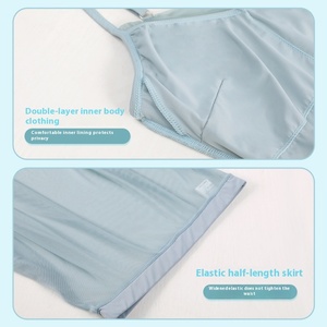 Costumes de danse de ballet en nylon pour femmes Costumes de danse pour adultes avec <span class=keywords><strong>justaucorps</strong></span> 2 pièces et jupes pour ballet - Product Image 3