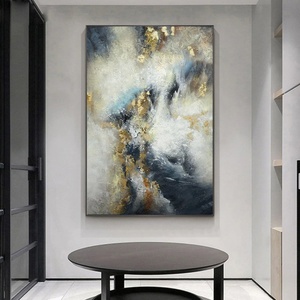 Pintura Abstracta Moderna Espacial Pintada a Mano sobre Lienzo, Arte de Pared con Tamaños Personalizables - Pintura al Óleo Hecha a Mano Única - Product Image 1