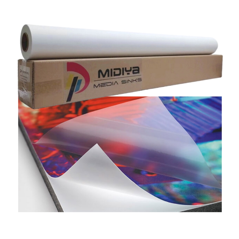 Transparent Glossy/Matte Yellow/White Backing Paper PVC Cold Lamination Film Roll Self-Adhesive Waterproof Poster Material