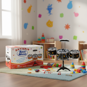 Ensemble de batterie musicale pour enfants, 3 pièces avec cymbale, pour apprendre la musique - Product Image 3