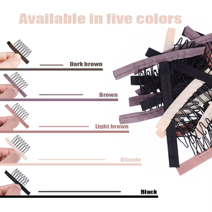 Peignes et pinces à cheveux en acier inoxydable à 7 dents pour bonnets <span class=keywords><strong>de</strong></span> perruque et extensions <span class=keywords><strong>de</strong></span> cheveux - Utilisation professionnelle durable - Product Image 1