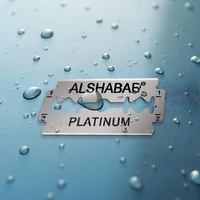 Lames de rasoir à double tranchant en platine réutilisables ALSHABAB en gros, lames personnalisées en acier inoxydable pour le visage