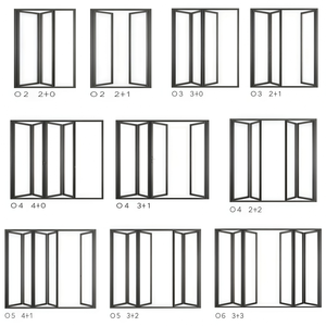 HUANYA Porta Finestra Moderna per Cucina Commerciale con Telaio in Lega di Alluminio, Apertura Verticale a Scomparsa (Bi-Fold) con <span class=keywords><strong>Design</strong></span> Grafico - Product Image 4
