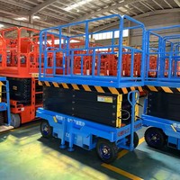 Plateforme de travail aérienne mobile électrique hydraulique à ciseaux, certifiée CE, hauteur de levage 4-18M, pieds pliables pour