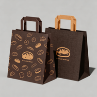 Sacs de transport en papier kraft brun écologiques et recyclables pour commandes en gros avec logo personnalisé pour les boutiques de vêtements et de chaussettes