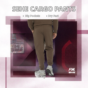Pantalon de travail décontracté pour homme Sehe Fashion, coupe droite, patchwork, grandes poches, 100 % coton, taille mi-haute, teint uni - Product Image 2