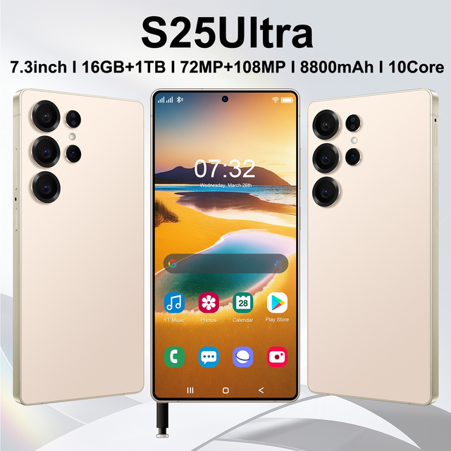Brand New S25 Ultra Global Version Unlocked Mobile Phones S-Pen 16GB+1TB Dual Card Dual Standby Large Screen 5G Smartphone