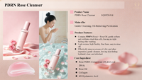 Nettoyant Visage Doux Hydratant à l'Acide Hyaluronique et au PDRN, Soin Nettoyant en Profondeur, Contrôle du Sébum à l'Huile de Rose, Collagène, Marque Privée