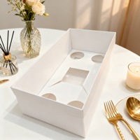 Boîte à confiseries en carton blanc recyclable OEM personnalisée avec double languette de fermeture pour les fournitures de fête
