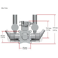 RCGF — double cylindre 40cc à essence/essence avec silencieux/ig1/10, bougie d'allumage pour modèle avion RC
