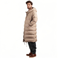 Nouvelle veste d'hiver longue à capuche pour homme, grande taille, avec fermeture éclair respirante, imperméable et isolation supplémentaire pour une utilisation en extérieur
