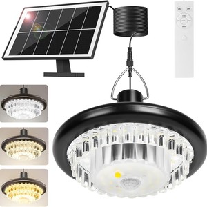 Luminaire Suspendu Solaire YISHANG en Cristal 6W avec Télécommande, Lustre Extérieur/Intérieur avec Panneau Solaire - Product Image 5