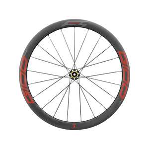 Juego de ruedas de bicicleta de carretera con freno de disco de cubo de aluminio, delantero, 2 traseros, 4 rodamientos sellados, Toray T800, llanta de fibra de carbono, 45mm de profundidad, Rojo - Product Image 4