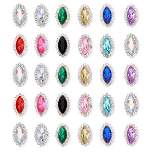 OLeeya 200pz Strass in Vetro a Occhio di Cavallo con Base a Griffe Dorata Lucida, Pietre da Cucito Scintillanti per Gioielli Fai-da-Te, Orecchini e Ciondoli - Product Image 1