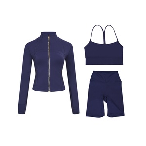 Gilet a Y a cinque punte in tinta unita, con colletto corto alla coreana, traspirante, aderente, slim-fit, per sport e fitness da <span class=keywords><strong>donna</strong></span> - Disponibile - Product Image 3