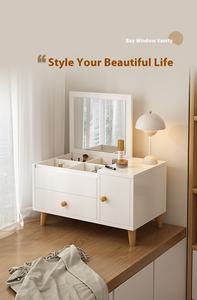 Meuble de rangement moderne simple pour petite chambre avec baie vitrée Coiffeuse populaire style Ins Coiffeuse pour maquillage pour petits appartements - Product Image 6
