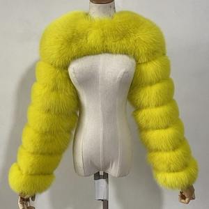 Abrigo de Piel Sintética de Zorro, Estilo Europeo y Americano, Moda Otoño-<span class=keywords><strong>Invierno</strong></span>, Nuevo, Venta al por Mayor de Fábrica para Mujer - Product Image 3