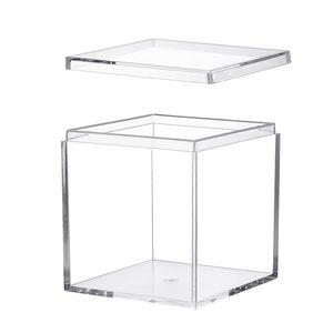 Clear Acrylic Plastic Square Cube Small Acrylic Box with Lid Storage Boxes Organizer
