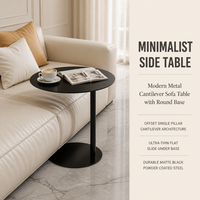 Table d'appoint minimaliste pour petit espace, table basse décontractée en métal, table d'appoint ronde, table basse de balcon