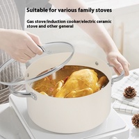 Ensemble de marmites à soupe en céramique de luxe grande capacité, antiadhésif, en métal pour un usage domestique, compatible avec les cuisinières à induction et au gaz