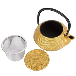 Tetera de Hierro Fundido Dorado de 300 ml, Tetera Japonesa Tetsubin con Diseño de Clavos, con Filtro de Acero Inoxidable, para Té de Hojas Sueltas, Apta para Estufa - Product Image 6