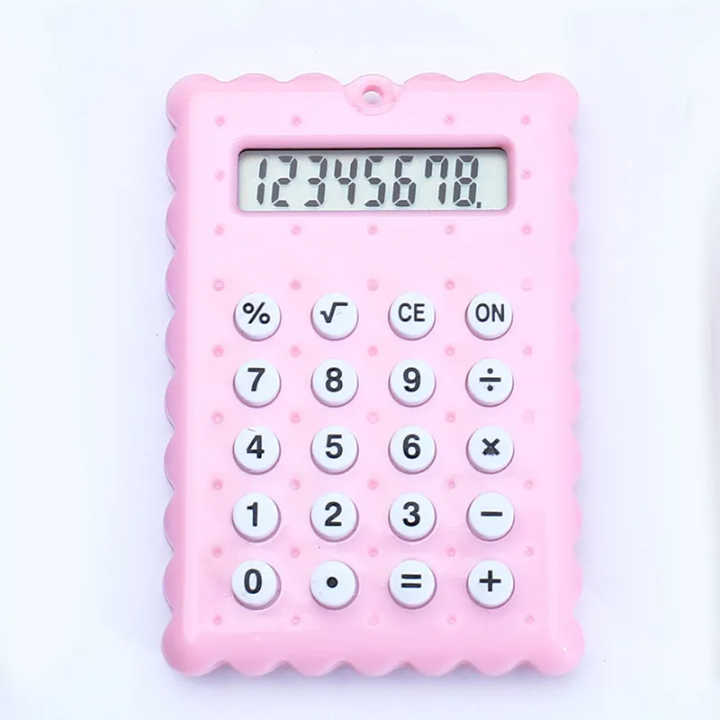 Kleiner Taschenrechner Großhandel individueller Schüler-Kinder-Spielzeug tragbarer Schreibtisch rosa Rechner