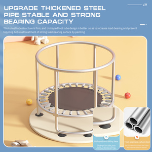 Trampolim infantil barato em promoção, material PVC, para meninas e meninos, cama elástica dobrável para brincar em ambientes internos com rede de proteção. - Product Image 5