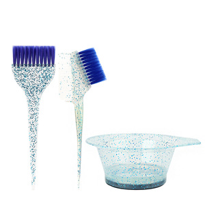 Tùy Chỉnh Logo Salon Màu Hồng Nhựa Glitter Tóc Nhuộm Màu Kit Trộn Bát Tinting Nylon Brush Comb Bowl Set Màu Tóc Công Cụ - Product Image 6
