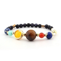 Approvisionnement d'usine en gros Système solaire Galaxy Bracelet Pierre naturelle Huit planètes Univers Guardian Star Bracelet